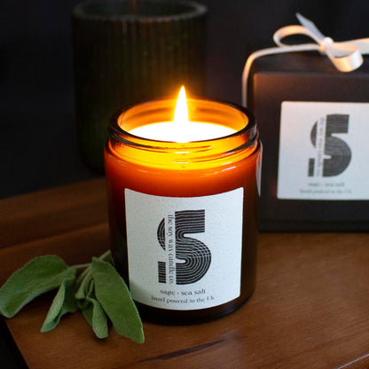 The Soy Wax Candle Company Luxury Gifting, Sage & Sea Salt Fragrance, Woody, Fresh, hand-poured in Essex.